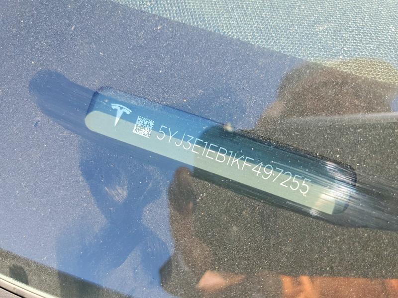 2019 Tesla Model 3 მანქანა იყიდება აუქციონზე, vin: 5YJ3E1EB1KF497255, აუქციონის ნომერი: 54201576