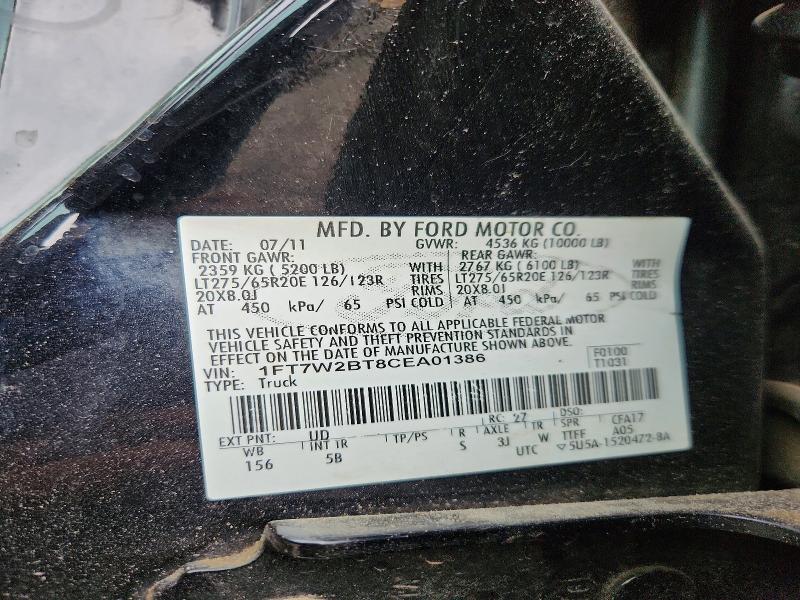 Aukcja sprzedaży 2012 Ford F250, vin: 1FT7W2BT8CEA01386, numer aukcji: 53898656