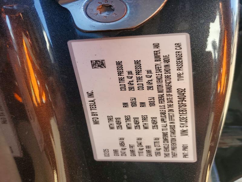 Aukcja sprzedaży 2025 Tesla Model 3, vin: 5YJ3E1EB7SF940492, numer aukcji: 53629766