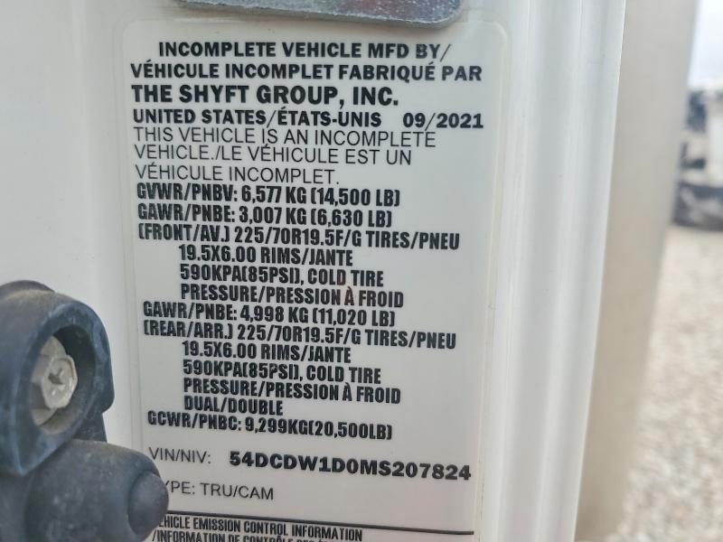 Продаж на аукціоні авто 2021 Chevrolet 4500, vin: 54DCDW1D0MS207824, номер лоту: 52391236