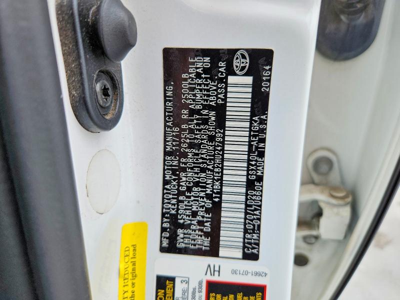 Продажа на аукционе авто 2017 Toyota Avalon, vin: 4T1BK1EB2HU247992, номер лота: 54267496
