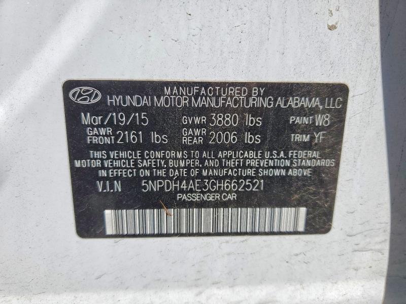 Продаж на аукціоні авто 2016 Hyundai Elantra, vin: 5NPDH4AE3GH662521, номер лоту: 55562086