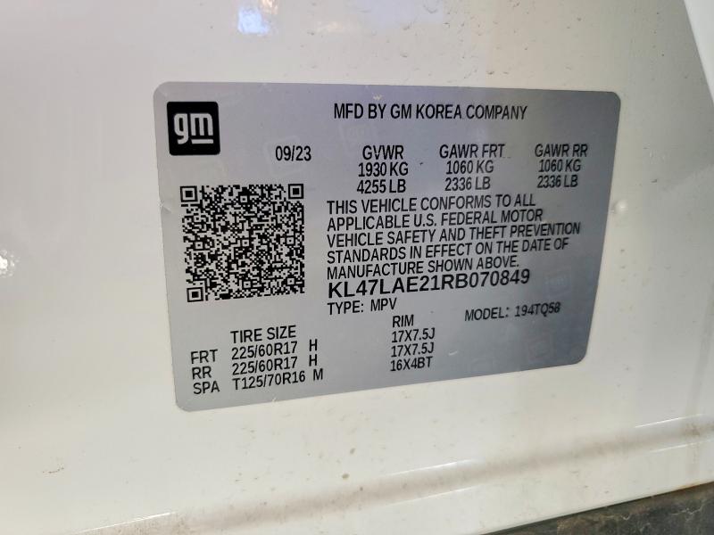 55400316 :رقم المزاد ، KL47LAE21RB070849 vin ، 2024 Buick Envista مزاد بيع