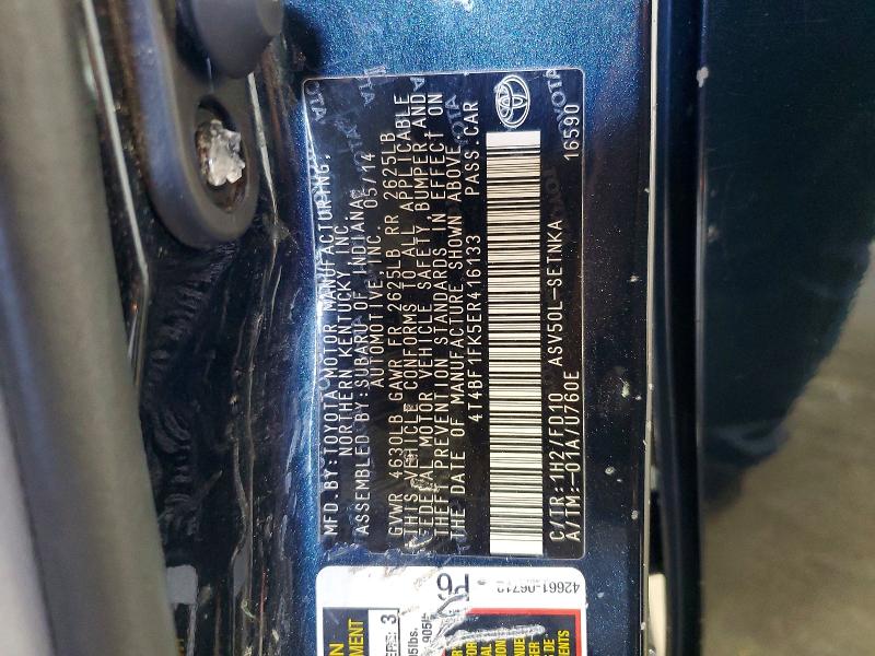 Продаж на аукціоні авто 2014 Toyota Camry, vin: 4T4BF1FK5ER416133, номер лоту: 53175816