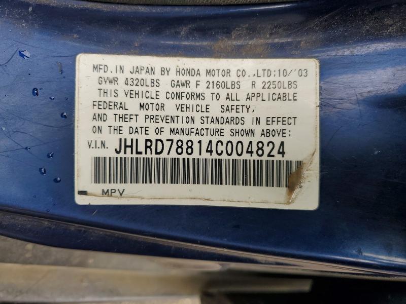 Продаж на аукціоні авто 2004 Honda Cr-v, vin: JHLRD78814C004824, номер лоту: 52739356