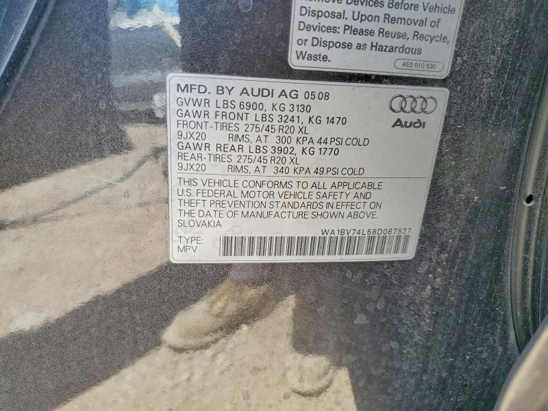 Продажа на аукционе авто 2008 Audi Q7, vin: WA1BV74L58D067537, номер лота: 45571616