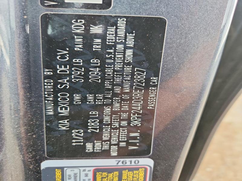 Продаж на аукціоні авто 2024 Kia Forte, vin: 3KPF24AD3RE723827, номер лоту: 53926876