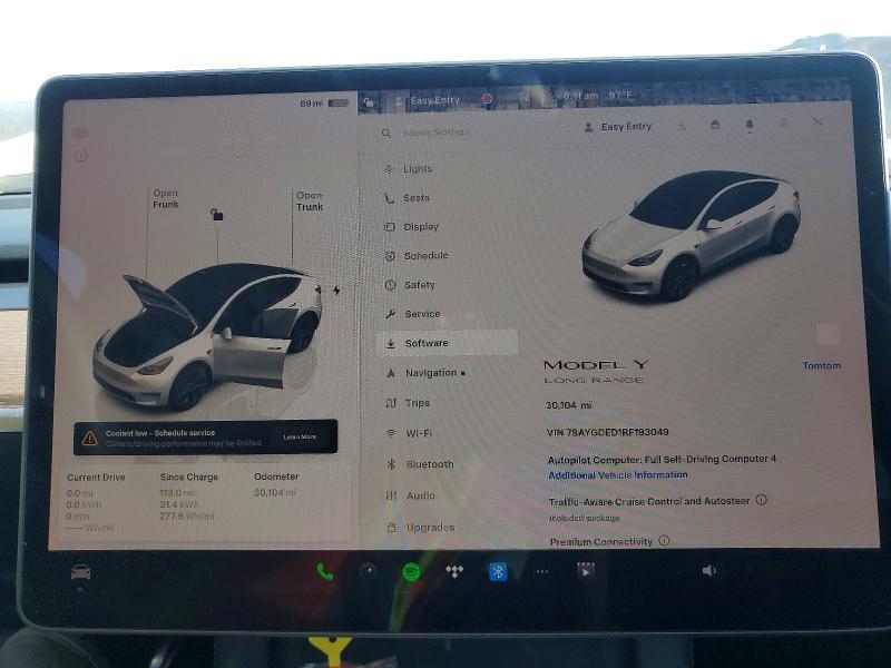 54130086 :رقم المزاد ، 7SAYGDED1RF193049 vin ، 2024 Tesla Model Y مزاد بيع