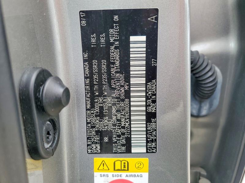 52665866 :رقم المزاد ، 2T2ZZMCA1HC080088 vin ، 2017 Lexus Rx 350 مزاد بيع