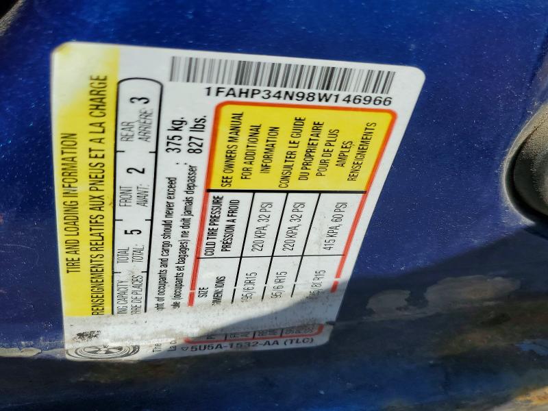 53384576 :رقم المزاد ، 1FAHP34N98W146966 vin ، 2008 Ford Focus مزاد بيع