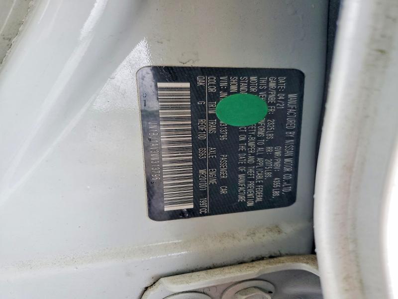 52624456 :رقم المزاد ، JN1BJ1AV3MW313796 vin ، 2021 Nissan Rogue Sport مزاد بيع