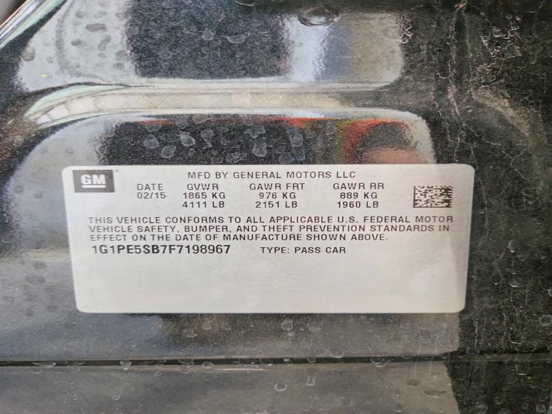Продажа на аукционе авто 2015 Chevrolet Cruze, vin: 1G1PE5SB7F7198967, номер лота: 51167096
