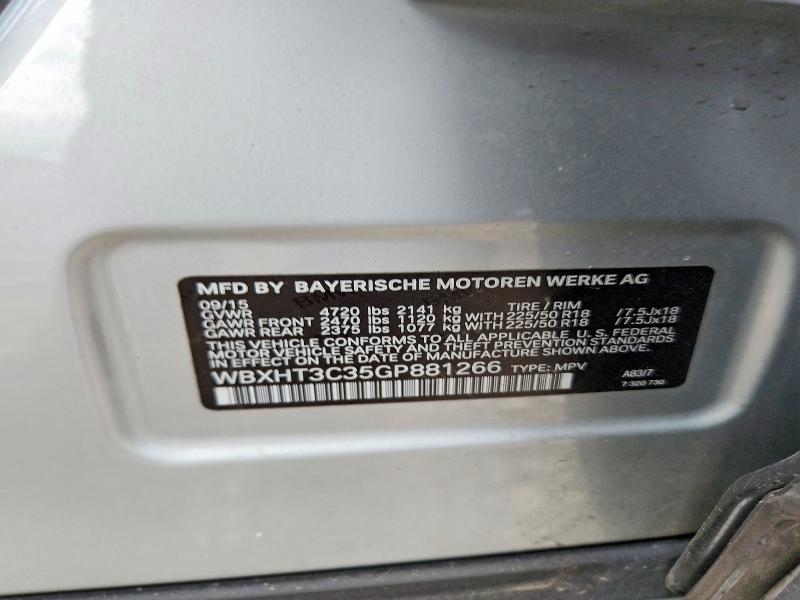53273646 :رقم المزاد ، WBXHT3C35GP881266 vin ، 2016 Bmw X1 مزاد بيع