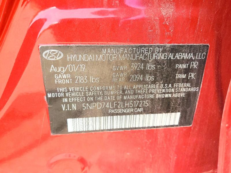 Aukcja sprzedaży 2020 Hyundai Elantra, vin: 5NPD74LF2LH517215, numer aukcji: 52273996
