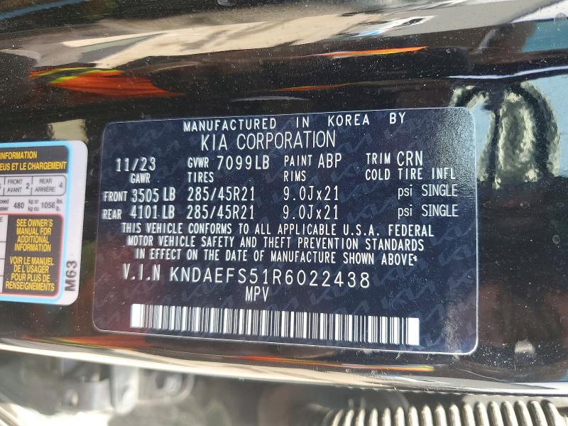 Aukcja sprzedaży 2024 Kia Ev9, vin: KNDAEFS51R6022438, numer aukcji: 52730636
