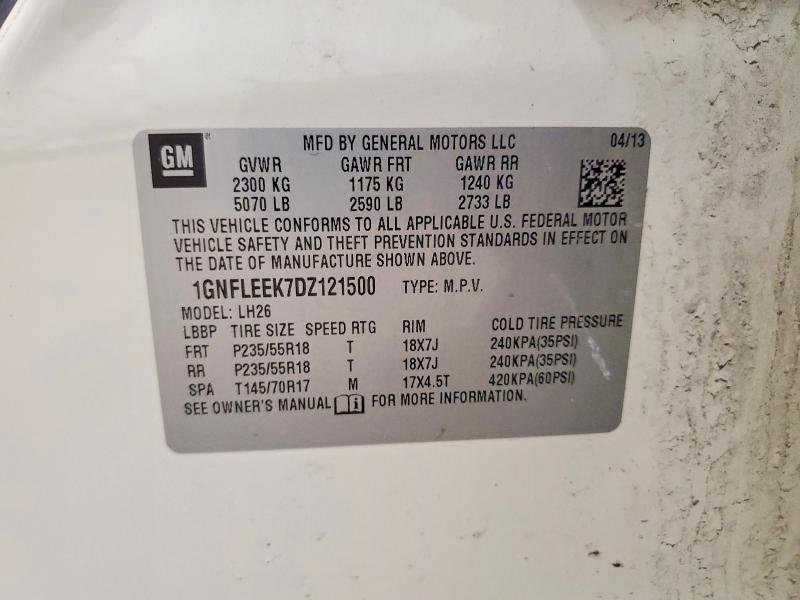 2013 Chevrolet Equinox მანქანა იყიდება აუქციონზე, vin: 1GNFLEEK7DZ121500, აუქციონის ნომერი: 51676396