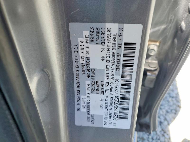 2016 Mazda 3 მანქანა იყიდება აუქციონზე, vin: 3MZBM1U79GM302224, აუქციონის ნომერი: 53917536