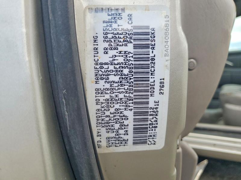 2000 Toyota Avalon მანქანა იყიდება აუქციონზე, vin: 4T1BF28B5YU085717, აუქციონის ნომერი: 54826566