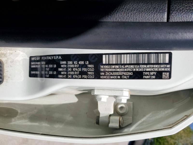 Продаж на аукціоні авто 2019 Jeep Renegade, vin: ZACNJBBBXKPK62843, номер лоту: 53131446
