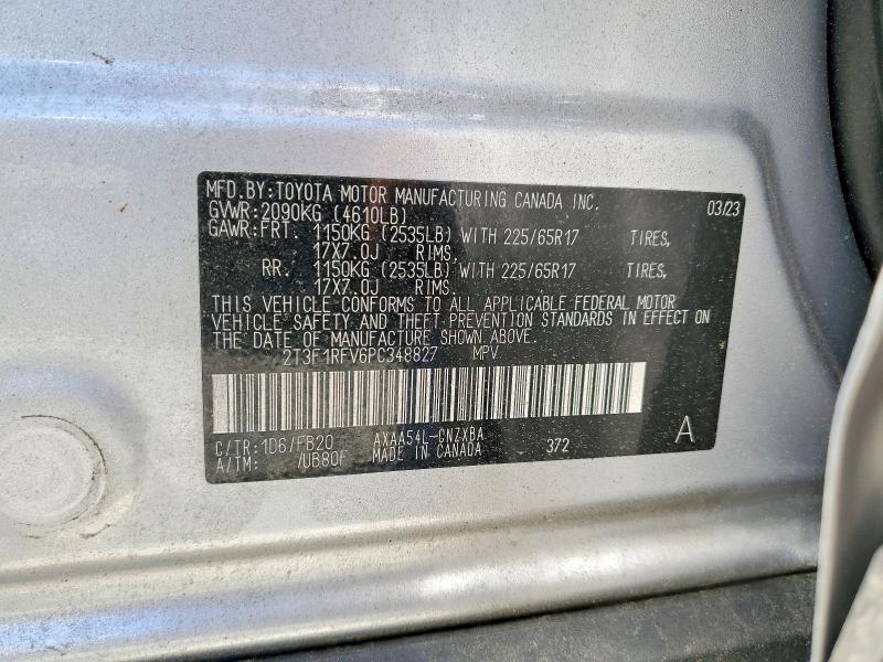 54666386 :رقم المزاد ، 2T3F1RFV6PC348827 vin ، 2023 Toyota Rav4 مزاد بيع