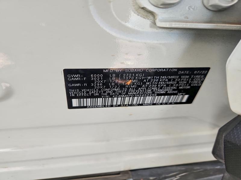 Aukcja sprzedaży 2022 Subaru Ascent, vin: 4S4WMAPD1N3452456, numer aukcji: 55097556