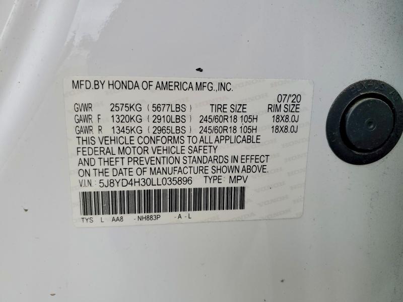 Aukcja sprzedaży 2020 Acura Mdx, vin: 5J8YD4H30LL035896, numer aukcji: 53597636