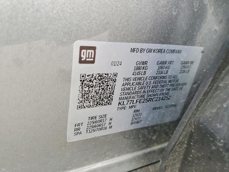 Продаж на аукціоні авто 2024 Chevrolet Trax, vin: KL77LFE25RC214252, номер лоту: 52576106