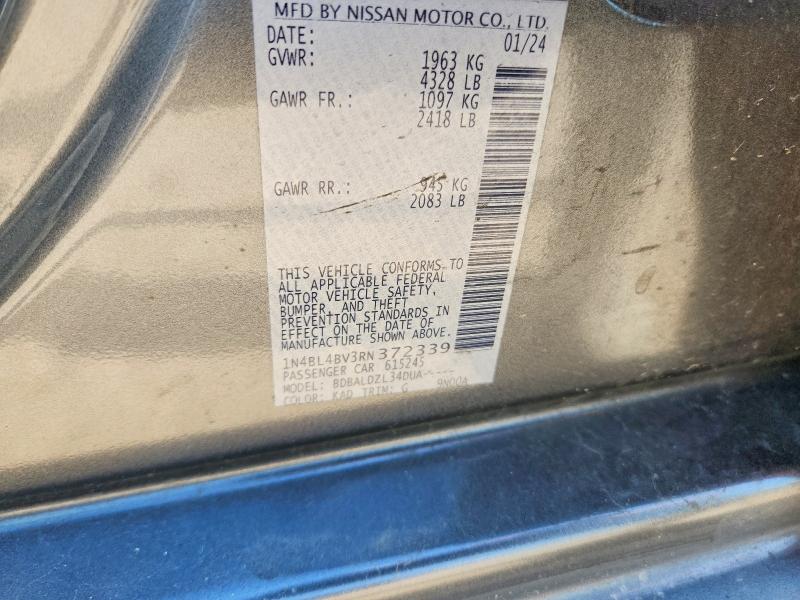 Продажа на аукционе авто 2024 Nissan Altima, vin: 1N4BL4BV3RN372339, номер лота: 53442506