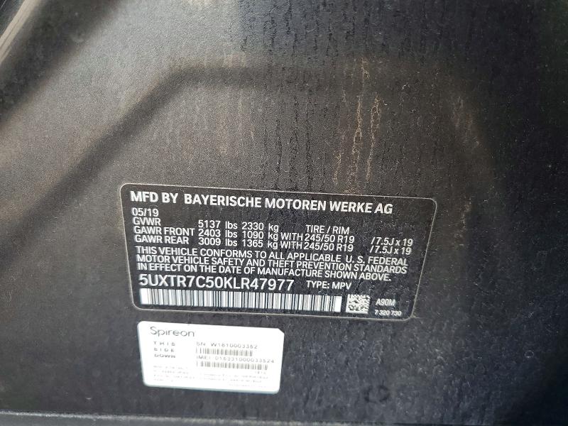 Aukcja sprzedaży 2019 Bmw X3, vin: 5UXTR7C50KLR47977, numer aukcji: 55017006