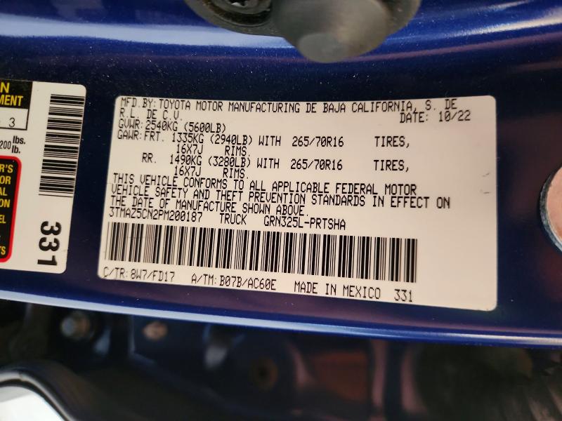 2023 Toyota Tacoma მანქანა იყიდება აუქციონზე, vin: 3TMAZ5CN2PM200187, აუქციონის ნომერი: 55462786