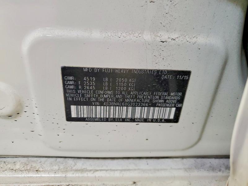 Продажа на аукционе авто 2016 Subaru Legacy, vin: 4S3BNAL60G3023366, номер лота: 53564096