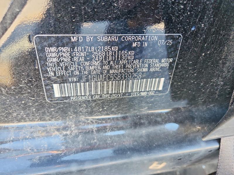 Продажа на аукционе авто 2025 Subaru Impreza, vin: JF1GUAFC5S8339258, номер лота: 53905456