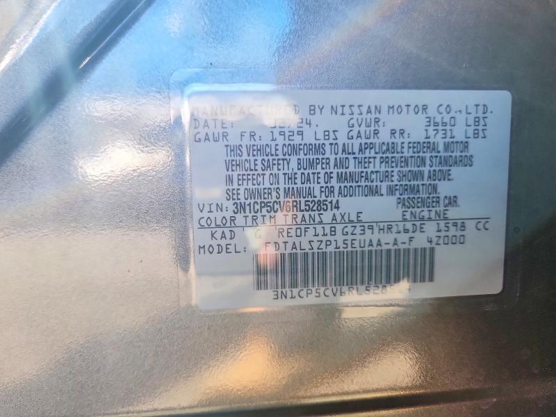 55338096 :رقم المزاد ، 3N1CP5CV6RL528514 vin ، 2024 Nissan Kicks مزاد بيع