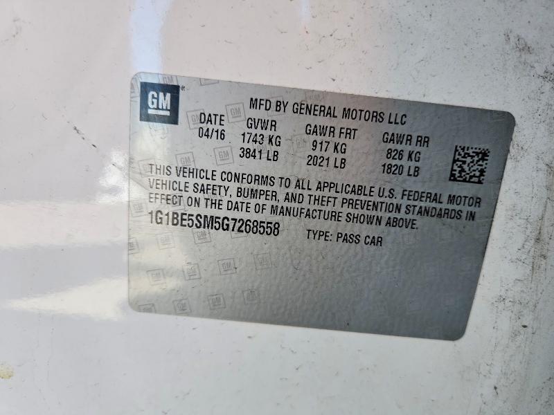 Продажа на аукционе авто 2016 Chevrolet Cruze, vin: 1G1BE5SM5G7268558, номер лота: 52224116