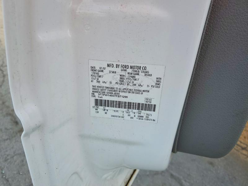 Auction sale of the 2007 Ford F150, vin: 1FTPW14507FB71296, lot number: 55095776