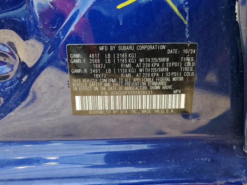 Aukcja sprzedaży 2024 Subaru Crosstrek, vin: 4S4GUHF65R3838531, numer aukcji: 52292236