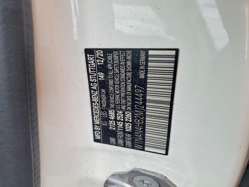 53924116 :رقم المزاد ، W1N4N4HB2MJ244497 vin ، 2021 Mercedes-benz Gla مزاد بيع