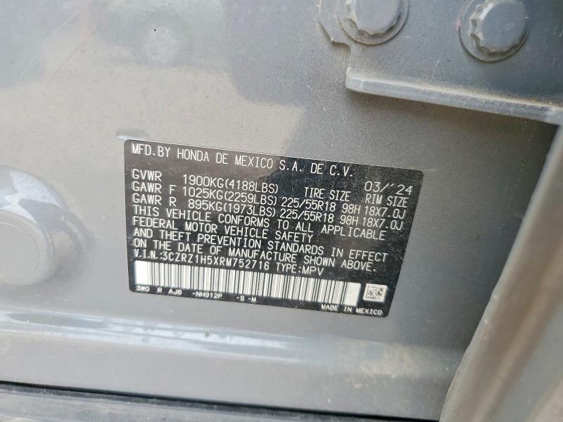 Продажа на аукционе авто 2024 Honda Hr-v, vin: 3CZRZ1H5XRM752716, номер лота: 52100006