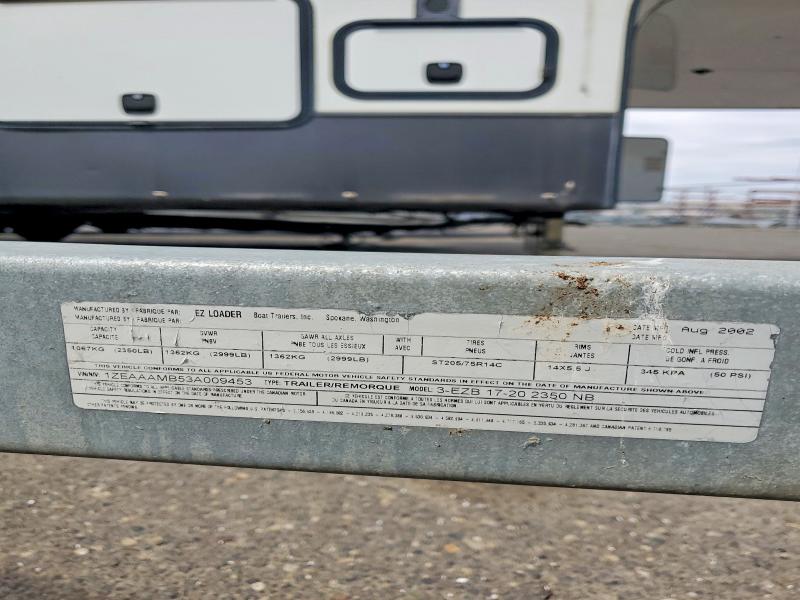 Aukcja sprzedaży 2003 Ez Loader Boat Trailer, vin: 1ZEAAAMB53A009453, numer aukcji: 52946336
