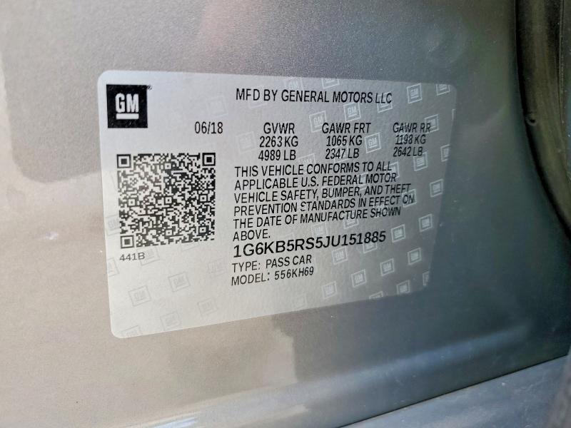Aukcja sprzedaży 2018 Cadillac Ct6, vin: 1G6KB5RS5JU151885, numer aukcji: 53708196