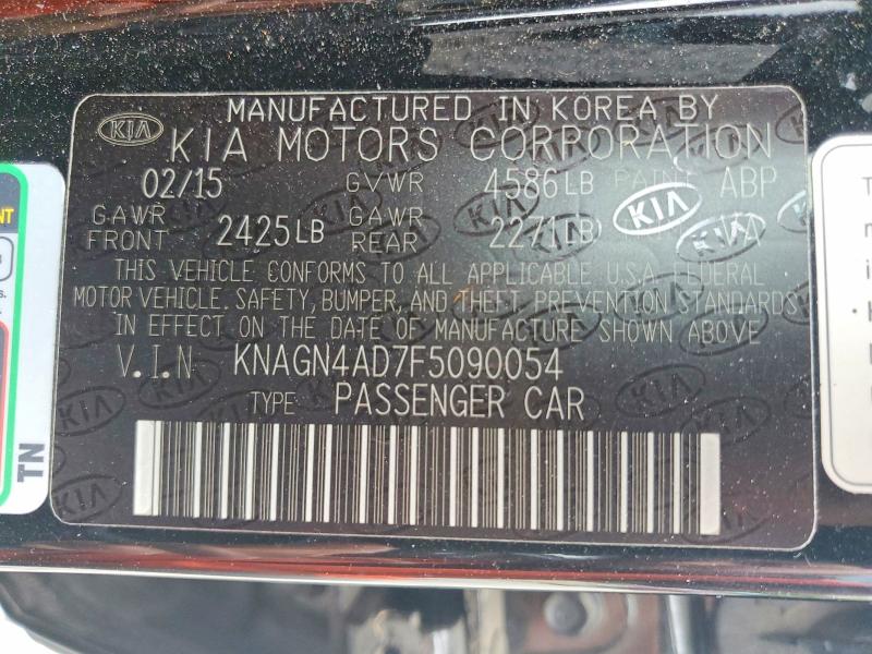 Продажа на аукционе авто 2015 Kia Optima, vin: KNAGN4AD7F5090054, номер лота: 53348386