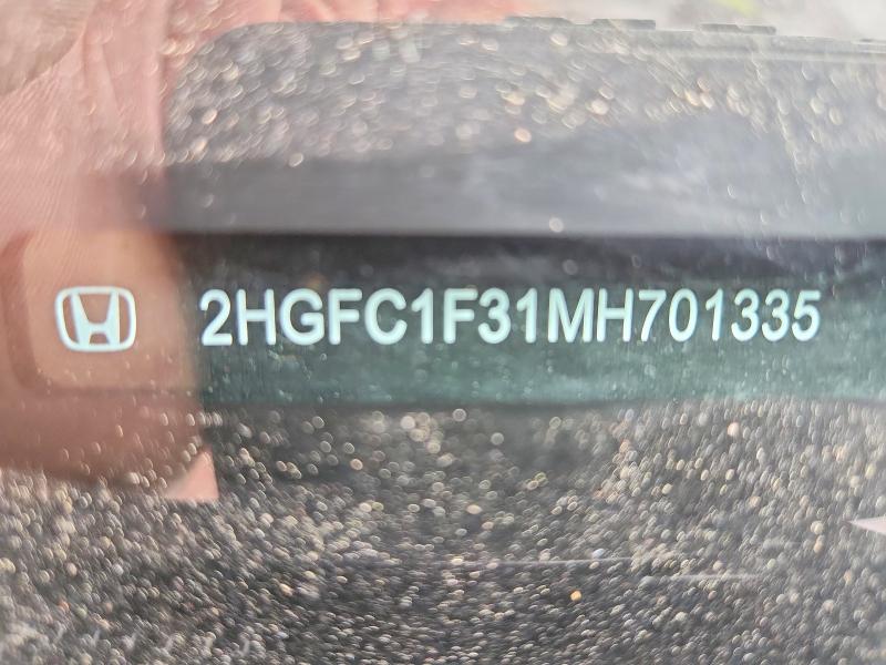 Продаж на аукціоні авто 2021 Honda Civic, vin: 2HGFC1F31MH701335, номер лоту: 54706726