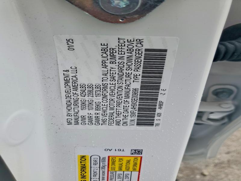 54622676 :رقم المزاد ، 19XFL4H9XSE009696 vin ، 2025 Honda Civic مزاد بيع