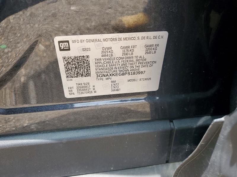 54193436 :رقم المزاد ، 3GNAXKEG8PS183997 vin ، 2023 Chevrolet Equinox مزاد بيع