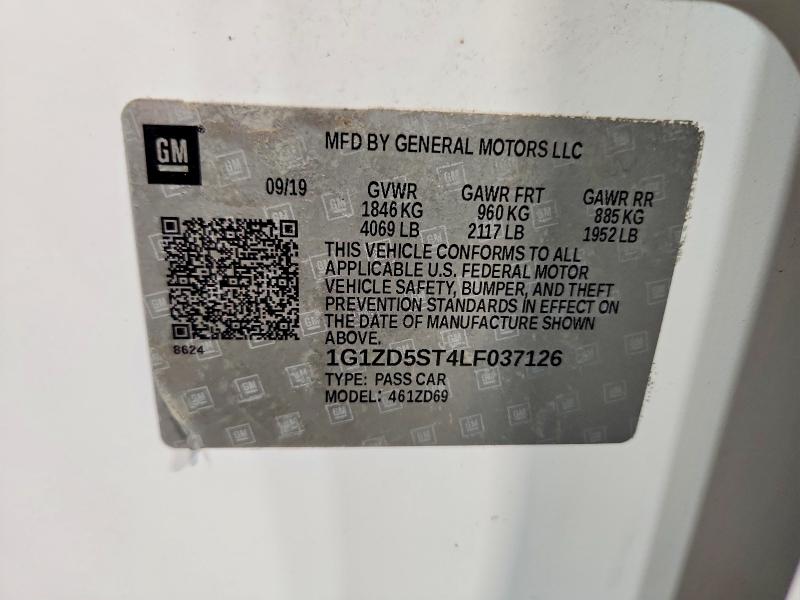 Aukcja sprzedaży 2020 Chevrolet Malibu, vin: 1G1ZD5ST4LF037126, numer aukcji: 54467526