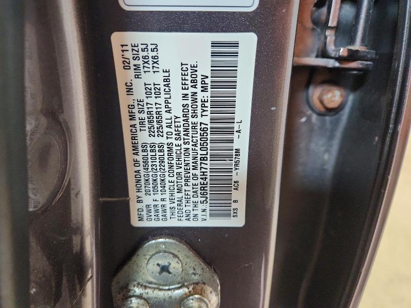Продажа на аукционе авто 2011 Honda Cr-v, vin: 5J6RE4H77BL050567, номер лота: 52854596