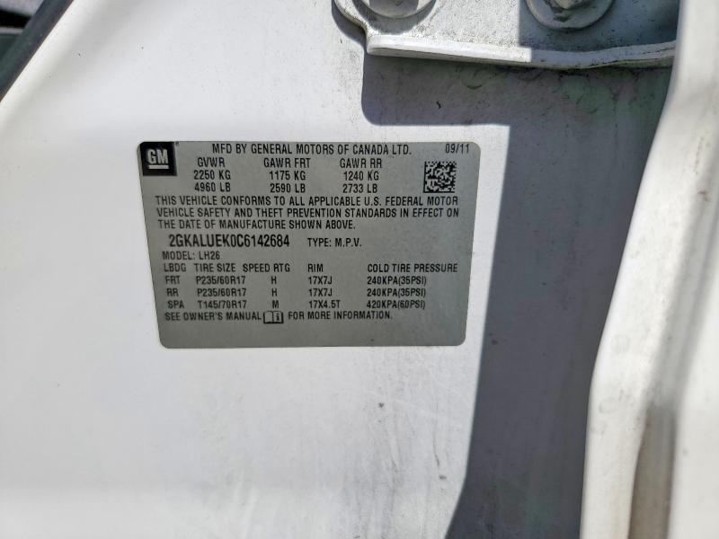 2012 Gmc Terrain მანქანა იყიდება აუქციონზე, vin: 2GKALUEK0C6142684, აუქციონის ნომერი: 53528646