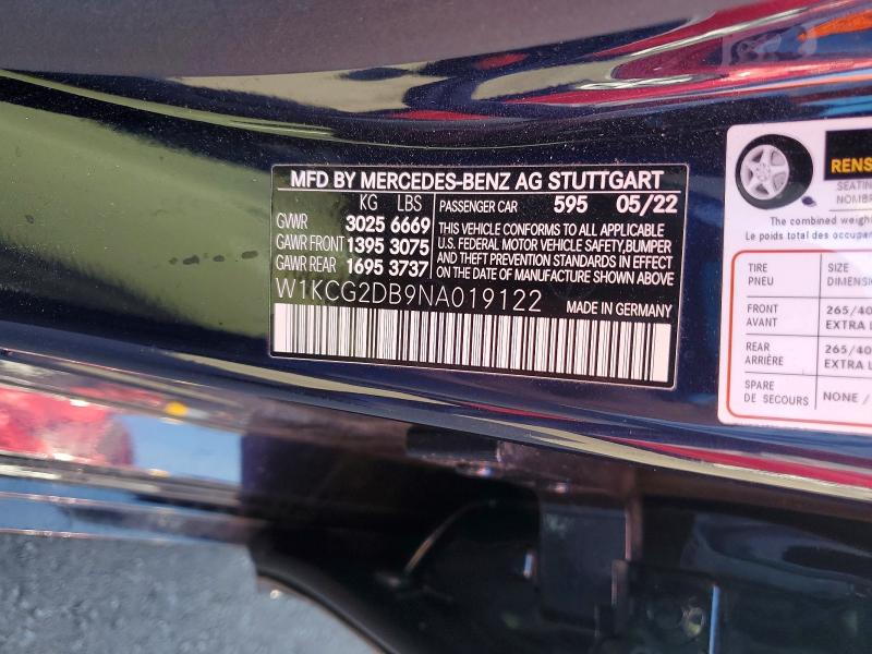 Aukcja sprzedaży 2022 Mercedes-benz Eqs Sedan, vin: W1KCG2DB9NA019122, numer aukcji: 52710986