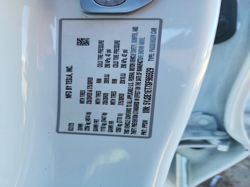 53298496 :رقم المزاد ، 5YJ3E1ET7SF965529 vin ، 2025 Tesla Model 3 مزاد بيع