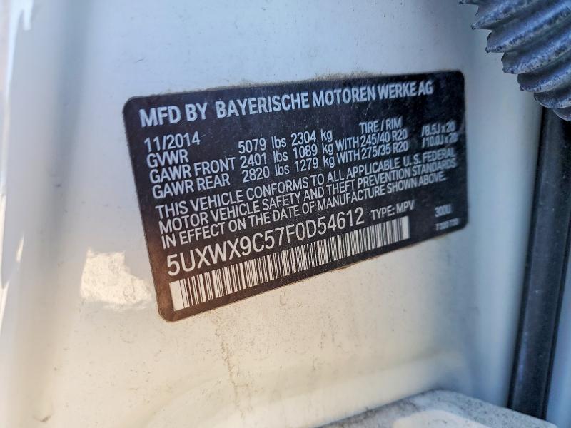 53001626 :رقم المزاد ، 5UXWX9C57F0D54612 vin ، 2015 Bmw X3 مزاد بيع